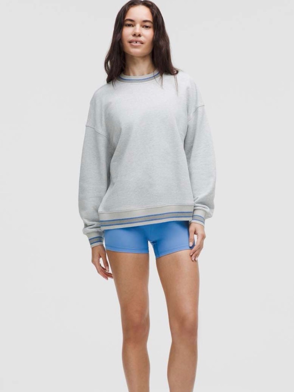Lululemon Perfectly Oversized Ringer Crew Sweatshirt Grey